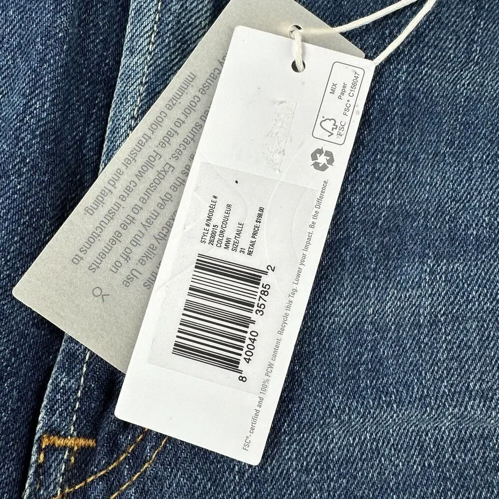 Outerknown Dune High Rise Slim‎ Fit Jeans Women’s 31 Blue Denim Stretch Pants